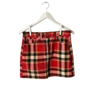 AEO Plaid Corduroy Mini Skirt Size 2